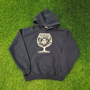 Vintage Y2K Medusa Brewing Hoodie Womens Small 19x22 Baggy